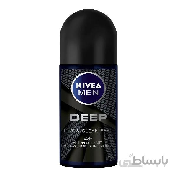 رول ضد تعریق مردانه نیوآ مدل Deep حجم 50 میلی لیتر ا Nivea Deep Deo Roll For Men 50ml