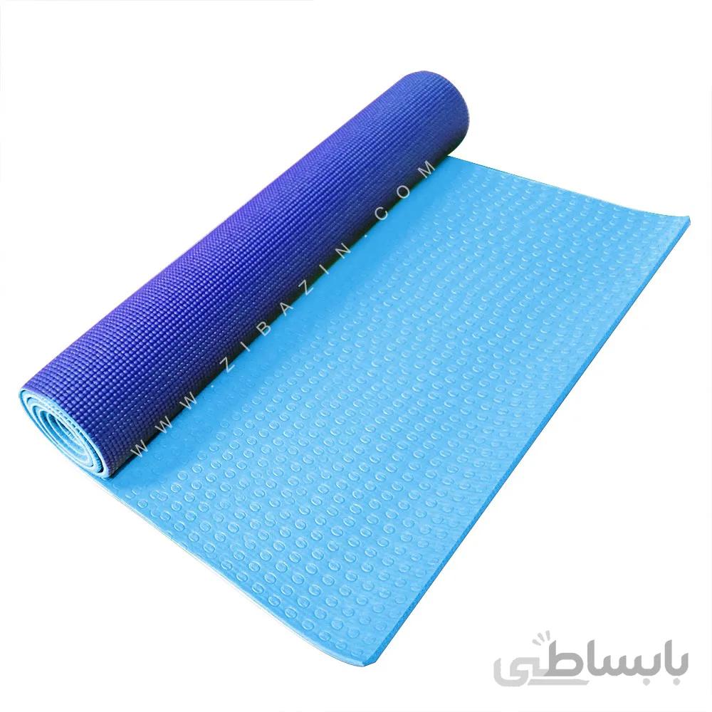 مت یوگا و پیلاتس (PVC) دو لایه استپ دار ۶ میل : آبی سرمه ای