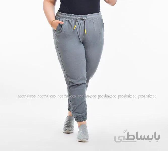 شلوار کتان اسلش طوسی 52