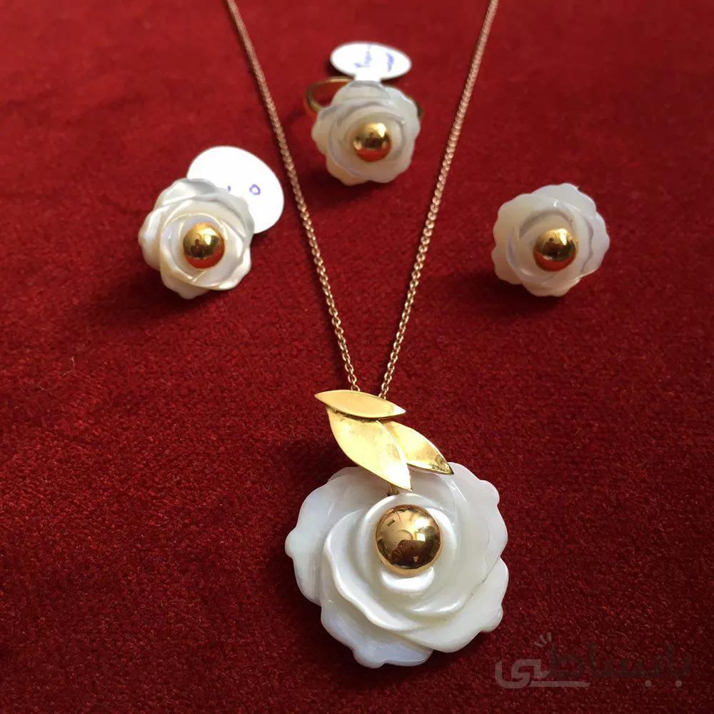 ست صدف با طلای 18 عیار ا Shell set with 18 carat gold