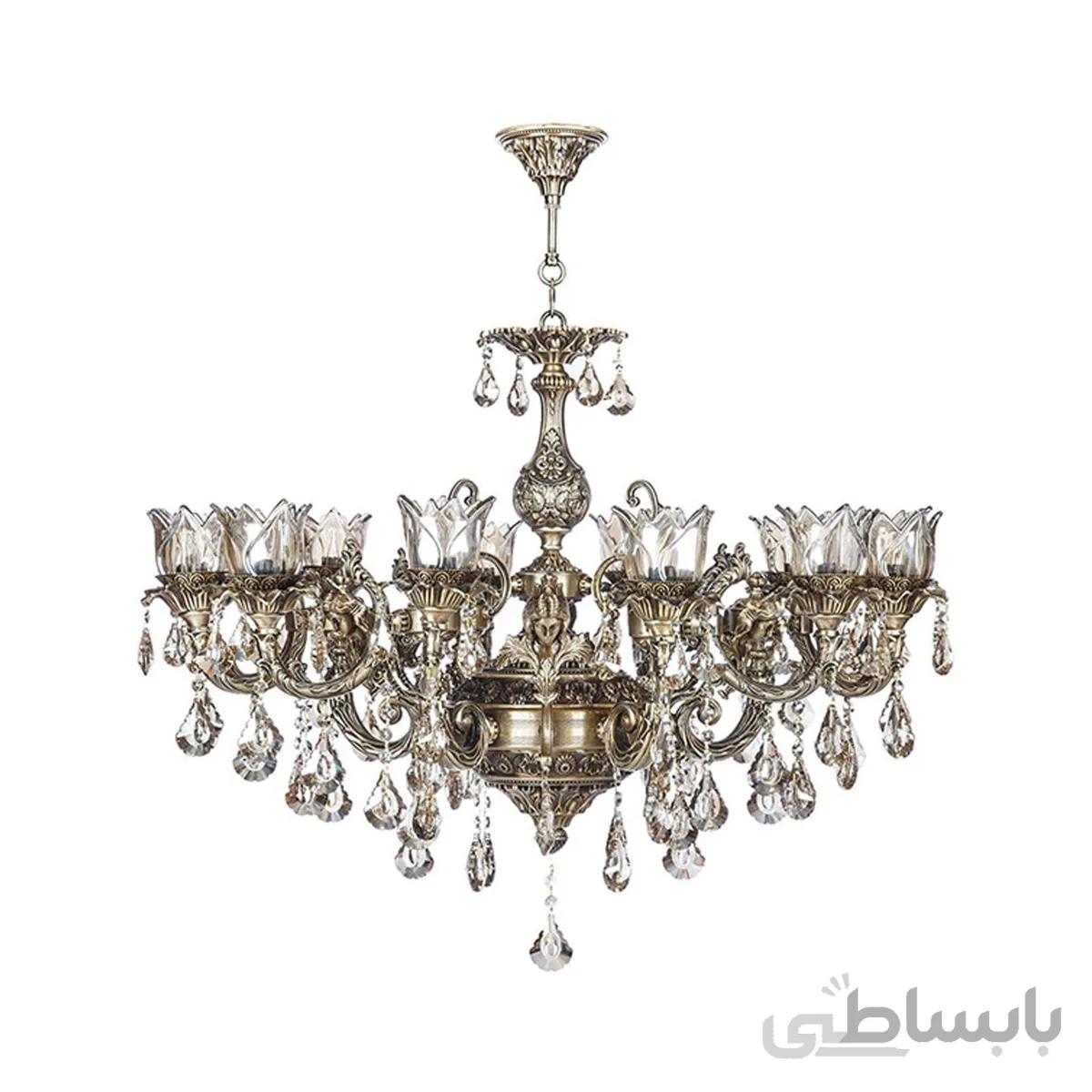 لوستر دایکاست ۱۲ شعله چشمه نور مدل M3577/6-6-A
