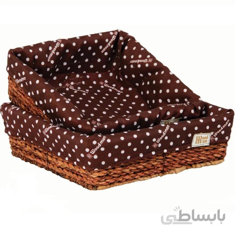 سبد سبزی و نان حصیری مستطیلی سایز بزرگ