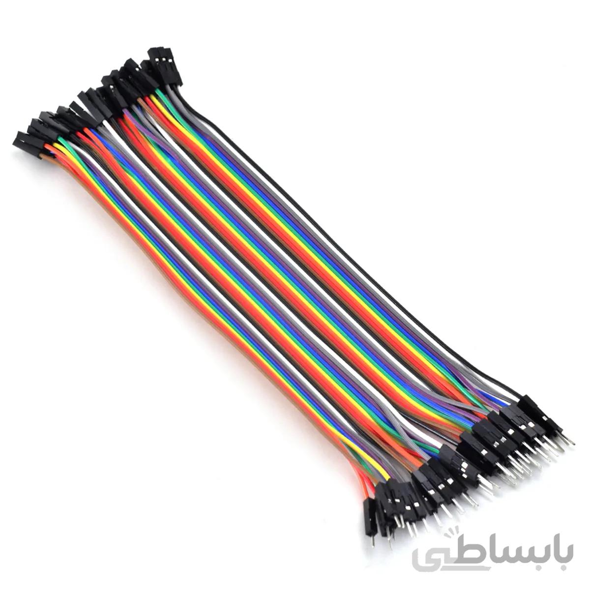 سیم جامپر نری به مادگی 30 سانت فلت 40 رشته (برد بوردی)