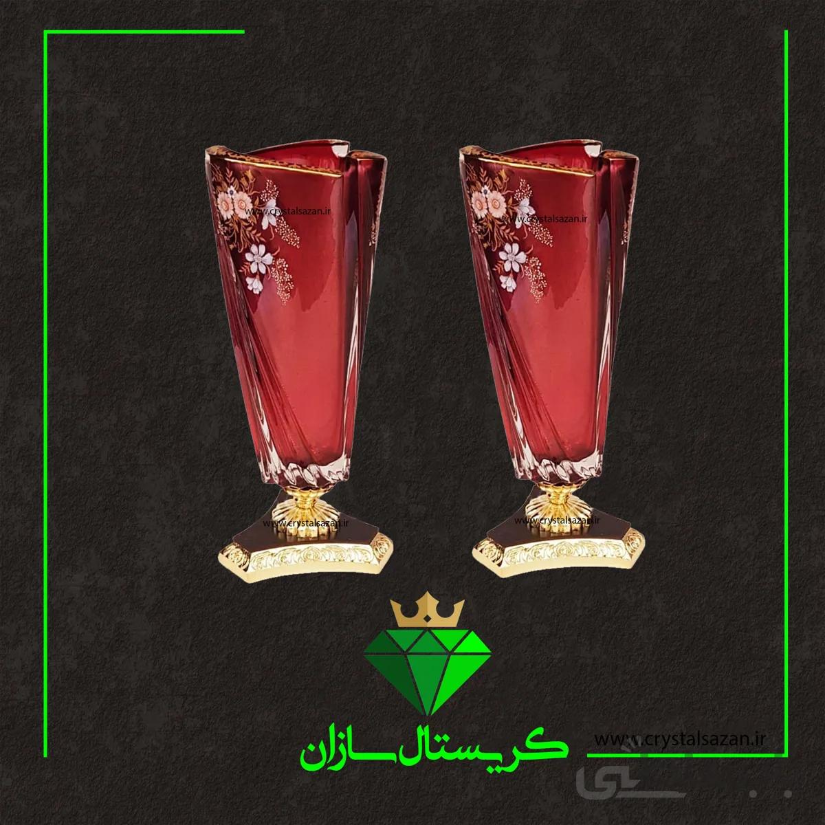 گلدان کریستال جفتی کد G1174 2 کریستال سازان