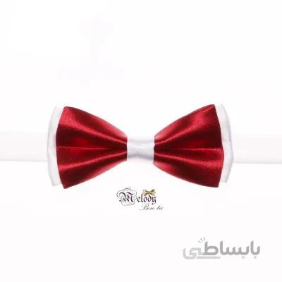 پاپیون سری نینو - بچگانه (عنابی براق و سفید)