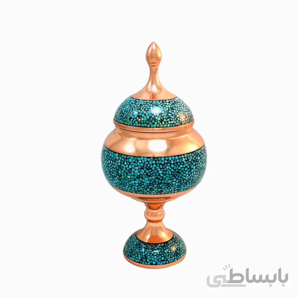 شکلات خوری فیروزه کوبی پایه دار 18 سانتی