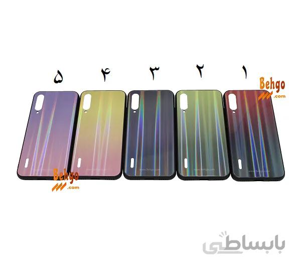کاور می ای 3 شیائومی Xiaomi Mi A3 لیزری رنگی محافظ قاب می ای 3 شیائومیXiaomi MiA3 مدل لیزری گوشی Tempered Glass Laser Case Xiaomi Mi A3