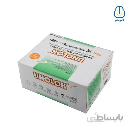 سرنگ انسولین آنالوگ بسته ۱۰۰ عددی گیج ۳۰ ا Unolok insulin syringe gage 30 packet 100 piece