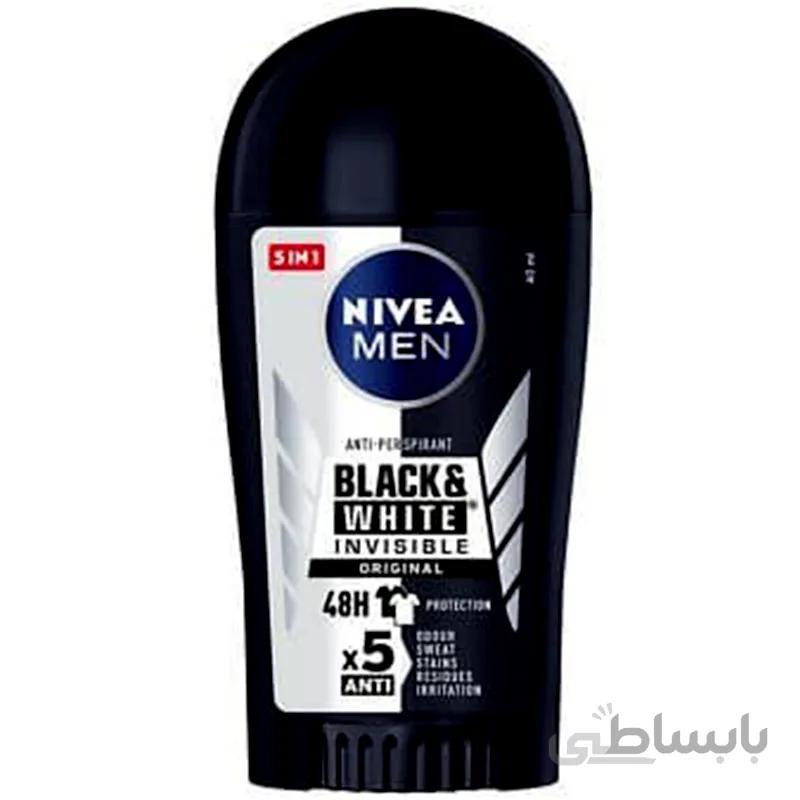 مام صابونی مردانه نیوا مدل BLACK and WHITE INVISIBLEحجم 40میل