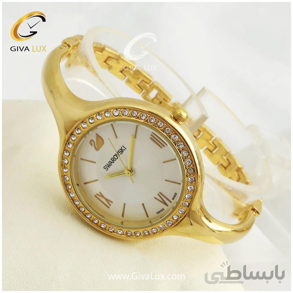 ساعت زنانه بندفلزی سواروسکی