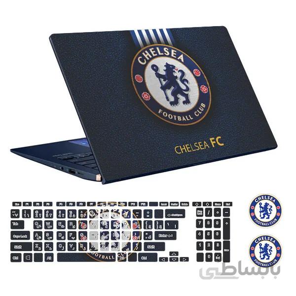 اسکین لپ تاپ طرح Chelsea کد ۰۱ به همراه استیکر کیبورد