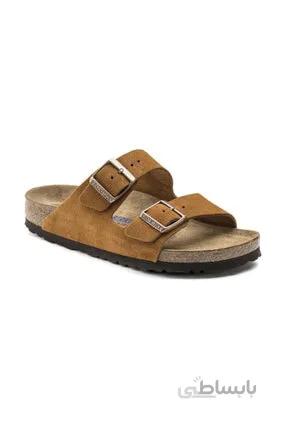 فروش دمپایی چرم طبیعی مردانه اصل برند Birkenstock قهوه ای ty37986702