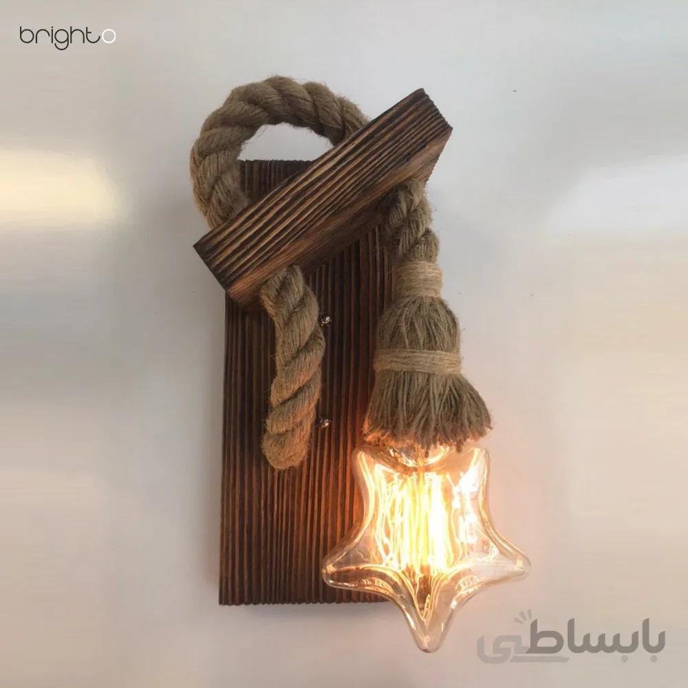 دیواری چوبی کنفی لامپ خور