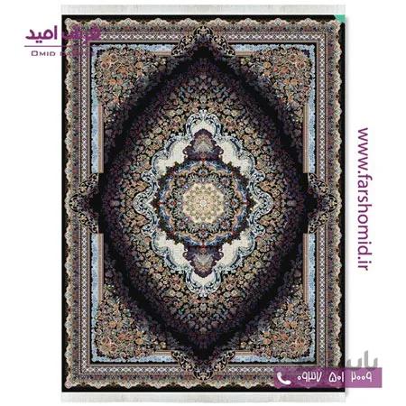 فرش ماشینی 700 شانه 10 رنگ اصل سایه مشکی قالی کشمیر
