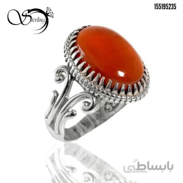 انگشتر عقیق نقره با رکاب صفوی کد:۲۵۵۴