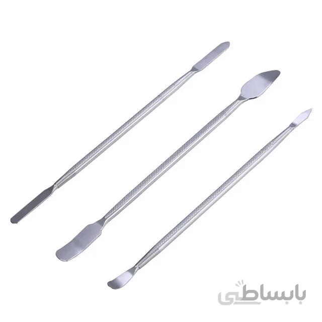 اسپاتول و قاب بازکن 3 تکه فلزی و استیل