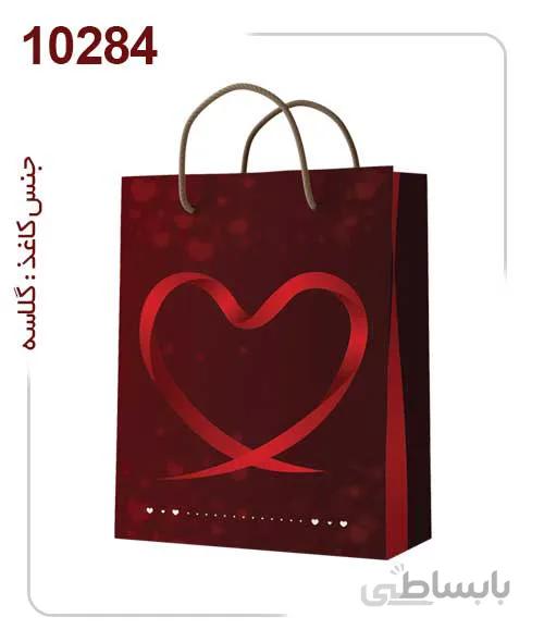 ساکدستی فانتزی طرح قلب با کاغذ گلاسه کد10284