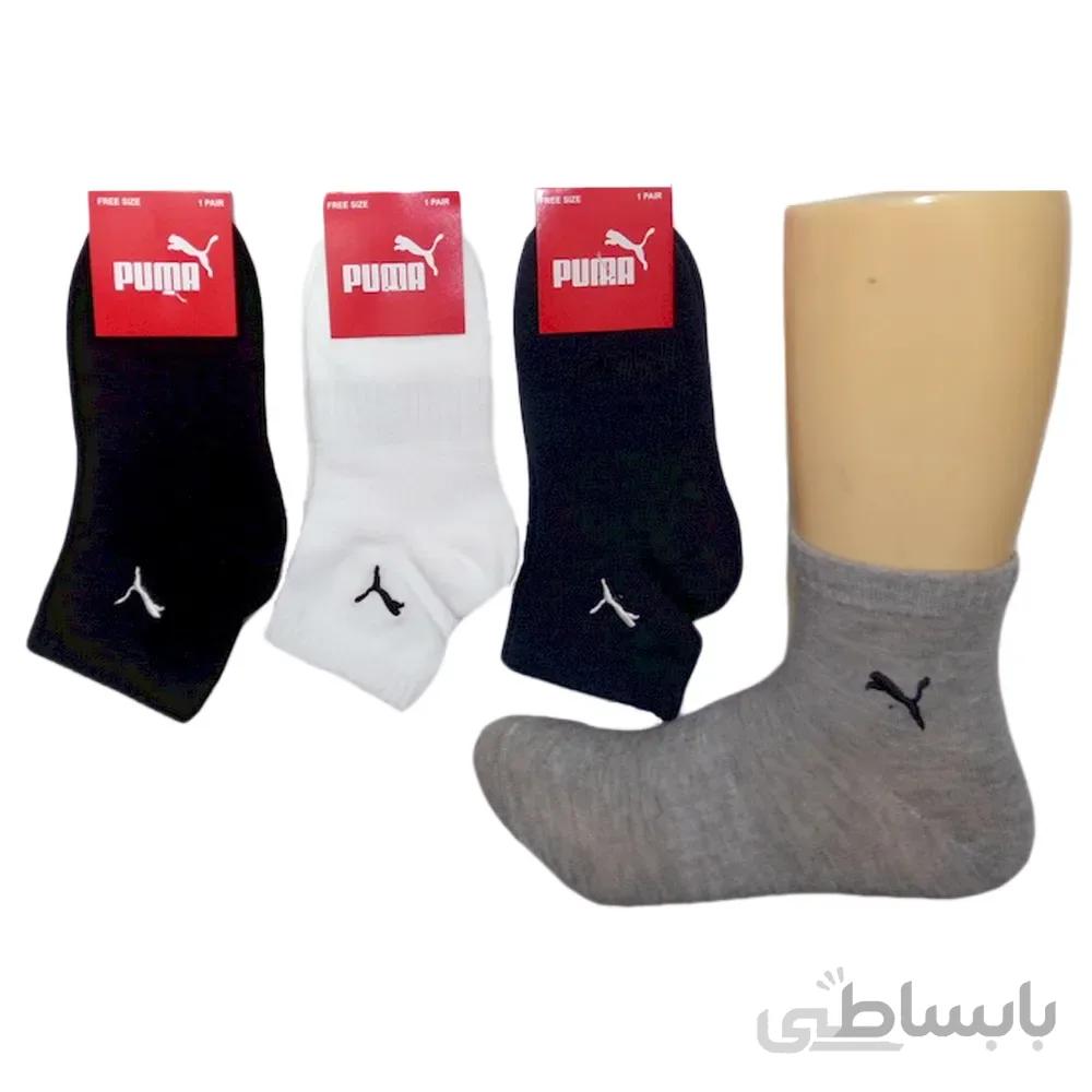 جوراب نیم ساق اسپورت بچگانه Funny socks طرح گلدوزی Puma