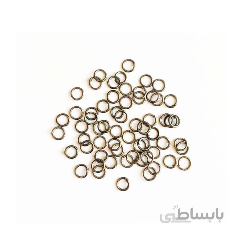 حلقه اتصال زیورآلات نقره ای تیره سایز 4mm بسته 30 عددی