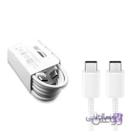 کابل شارژ دوسر تایپ سی سفید — تصویر 1