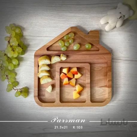 ظرف چوبی کودک طرح خانه