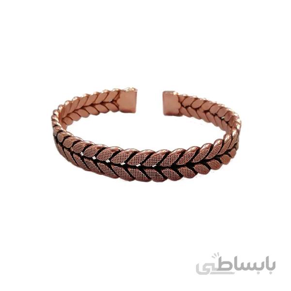 دستبند مسی مردانه گندم ساده کد JW226