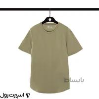 تيشرت نخي ساده يقه گرد | سبز 406