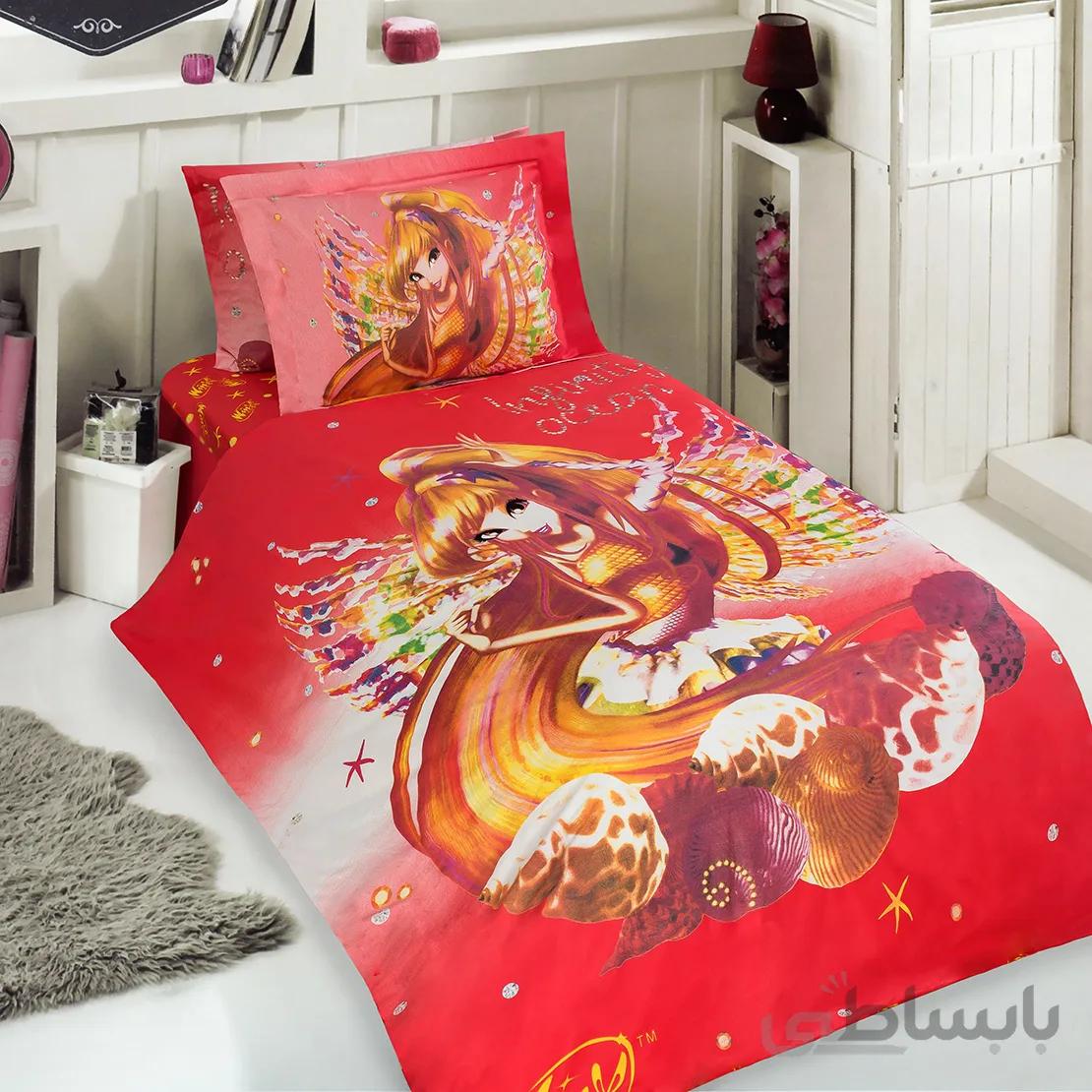 ست لحاف روتختی 3 تکه دخترانه رزین تاژ طرح وینکس کلاب Winx Club رانفرس