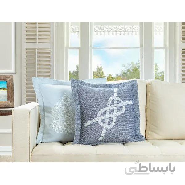 کاور کوسن 43 × 43 سانتی متر مدل Laurene Lacivert مادام کوکو