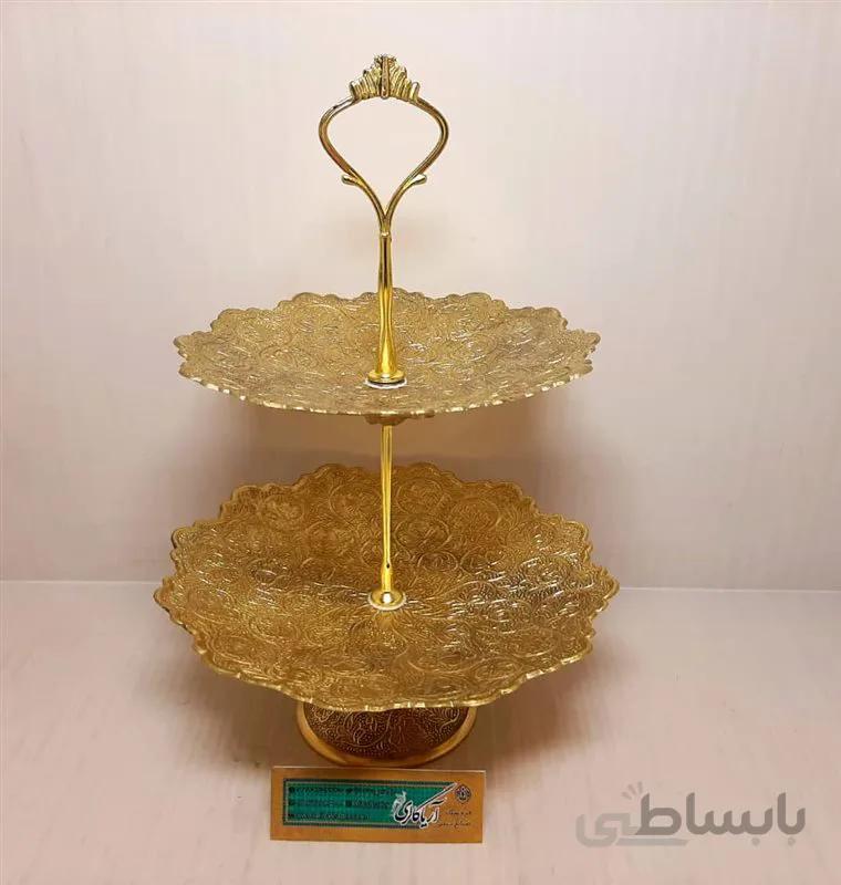 شیرینی خوری برنجی دوطبقه ۲۰ کد 13263266440