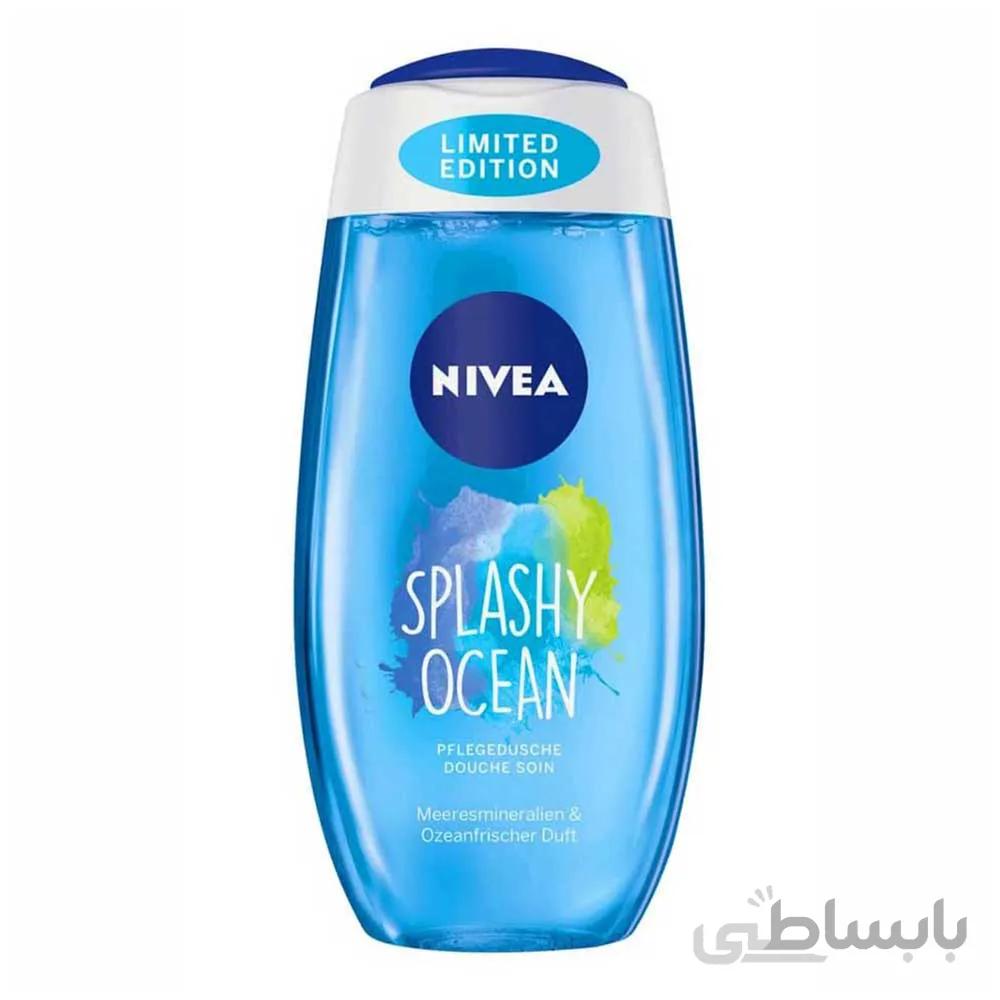 شامپو بدن ژلی nivea مدل splashy ocean مناسب پوست خشک ا Nivea gel body shampoo splashy ocean model suitable for dry skin