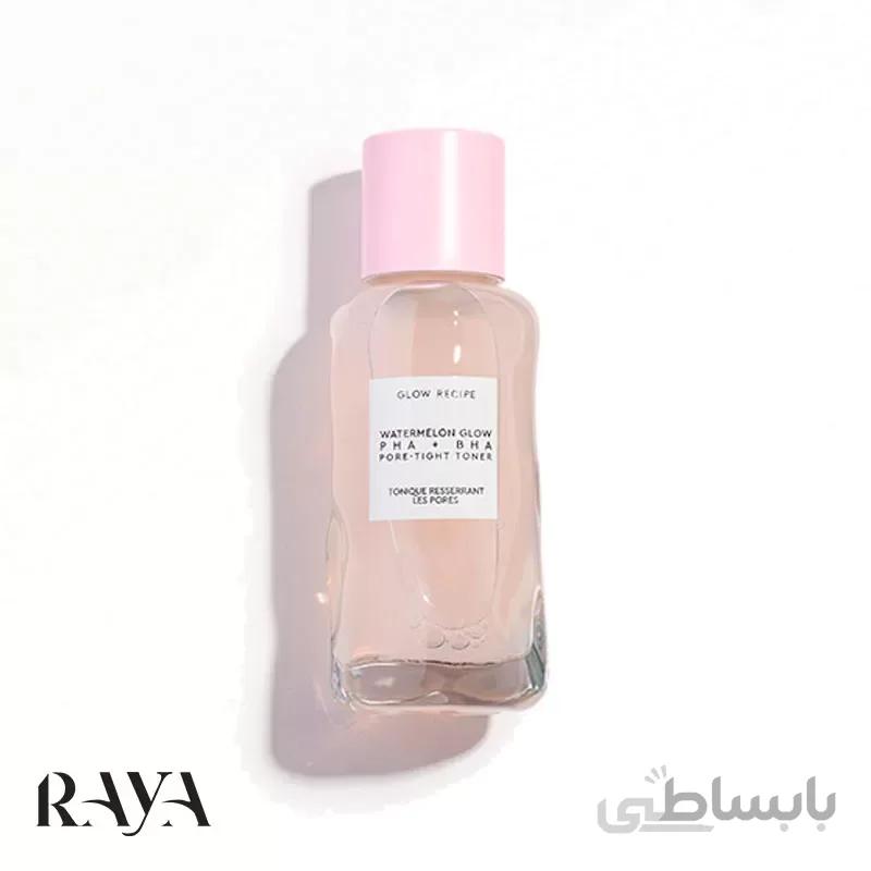 تونر کوچک کننده منافذ باز پوست حاوی عصاره هندوانه و PHA و BHA گلو رسیپی حجم 40 میل ا Glow Recipe Watermelon Glow PHA + BHA Pore-Tight Toner