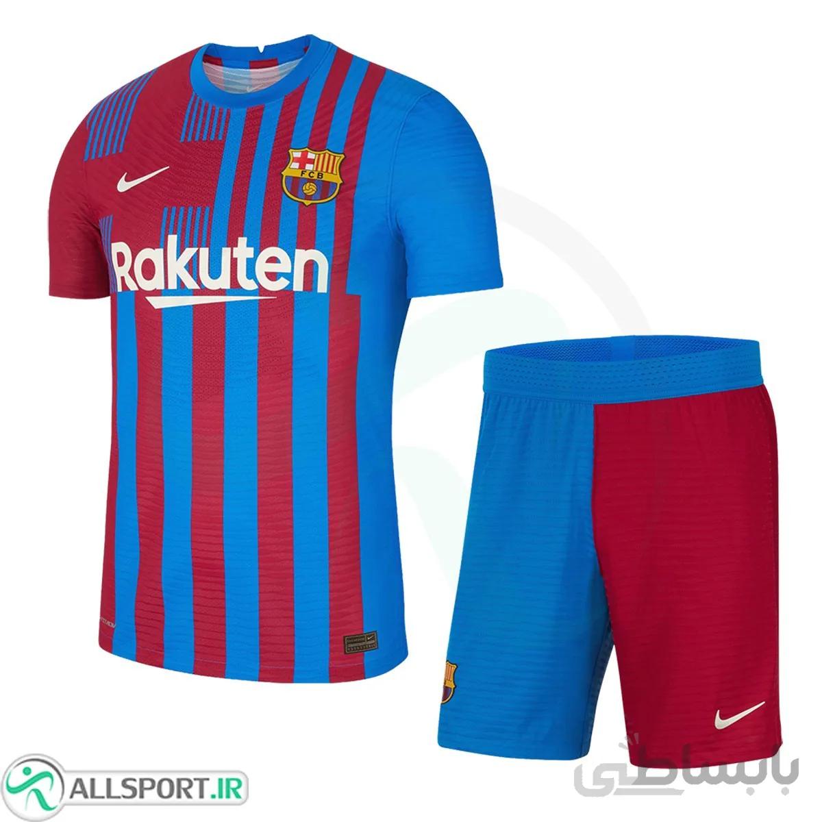 پیراهن شورت اول بارسلونا Barcelona 2021-22 Home Soccer Jersey Kit Shirt Short