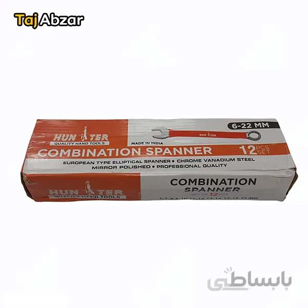 مجموعه 12عددی آچار روکش دار یکسر تخت یکسر رینگی هانتر