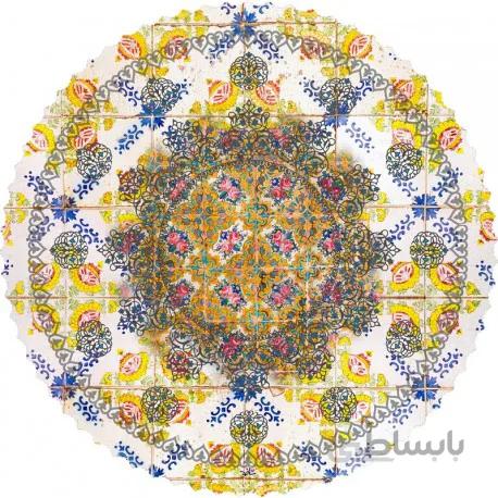 رومیزی مخمل گرد کاشی نصیر الملک