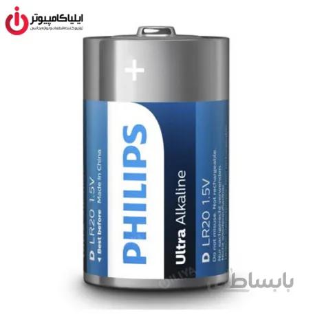 باتری سایز D آلکالاین برند فیلیپس مدل LR20E2B/97 سری Ultra