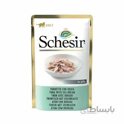 پوچ Schesir مخصوص گربه بالغ تهیه شده از ماهی تن و ماهی پورگی در ژله - 85 گرم