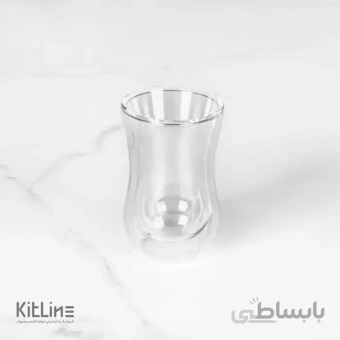 استکان کمر باریک ۸۰ml دوجداره جنوا