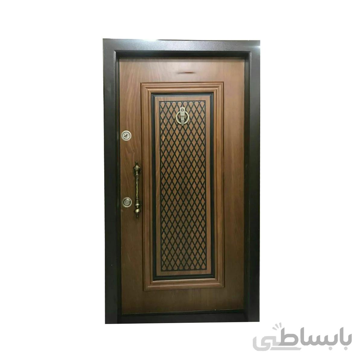 درب ضد سرقت زنبوری برجسته روکش راش - 105*210 / چپ بازشو