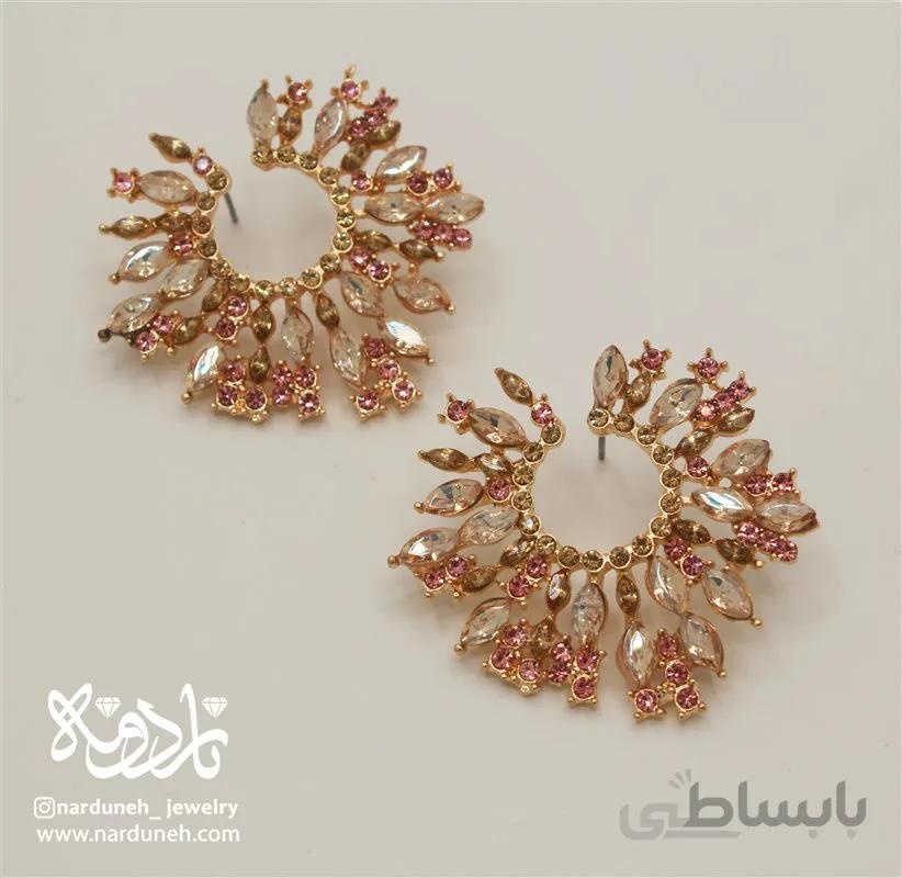 گوشواره نگین رنگی - 02