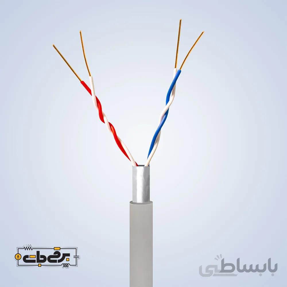 کابل 2 زوج هوایی 0.6 روکش مس برند سیمتاپ الکتریک مشهد