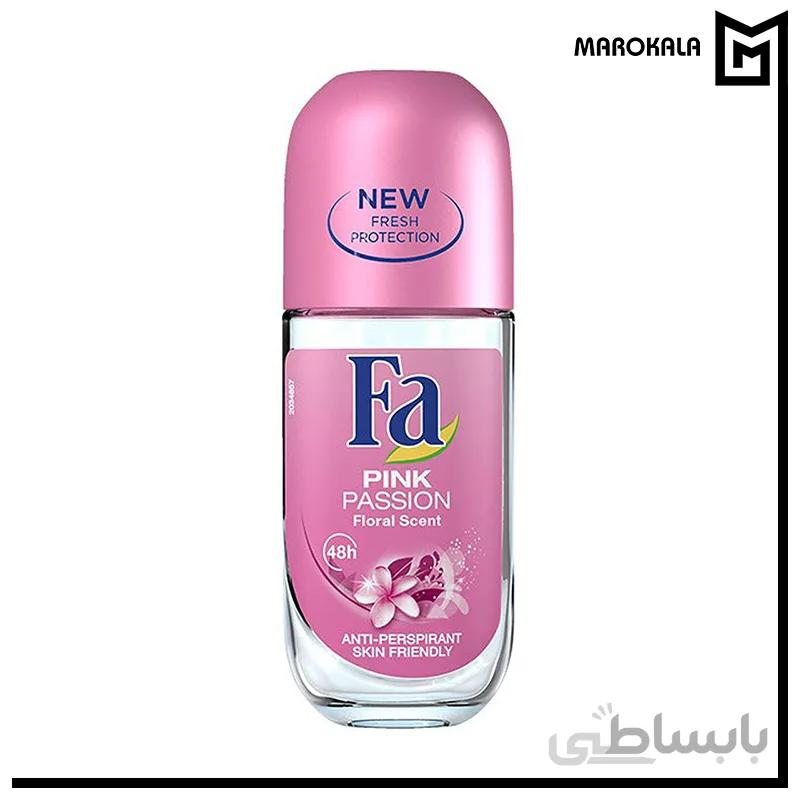 رول ضد تعریق زنانه فا مدل Pink Passion Anti Perspirant حجم 50 میلی لیتر ا Fa Pink Passion Anti Perspirant Roll On Deodorant For Women 50ml
