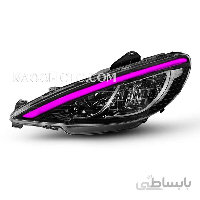 چراغ جلو پژو ۲۰۶ کوپر بنفش