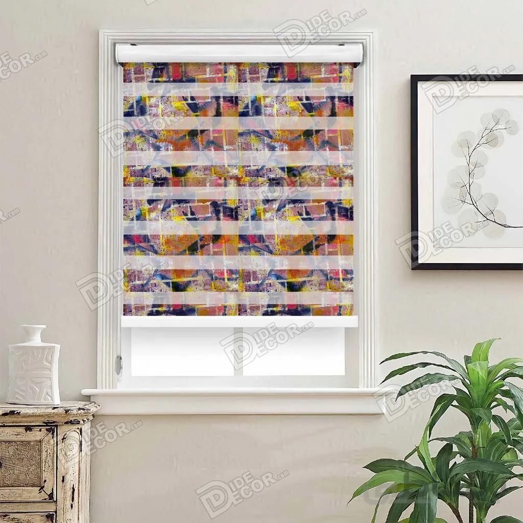 پرده زبرا چاپی دو رو طرح دار کد ZMP-537