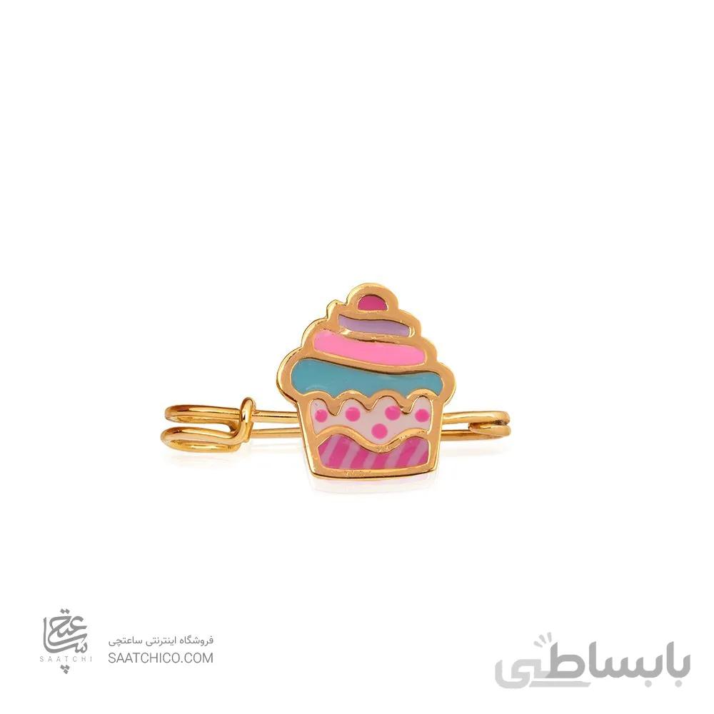 سنجاق سینه طلا کودک طرح کاپ کیک کد KO114
