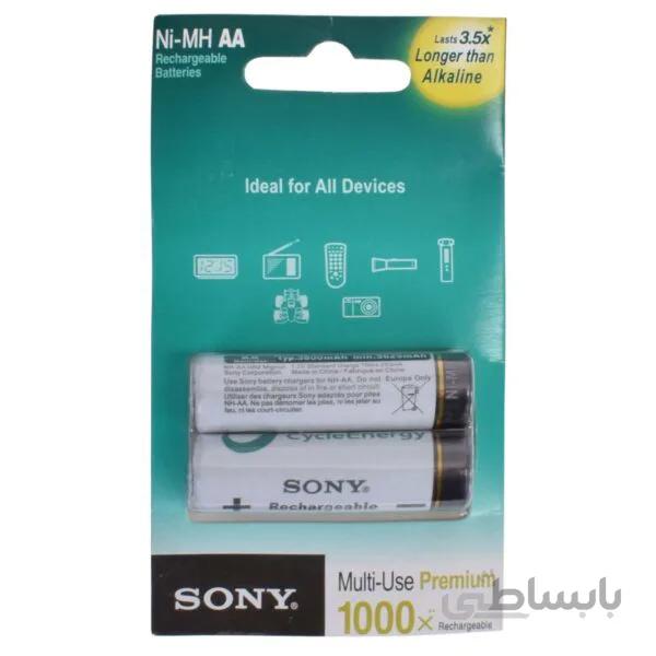 باتری قلمی قابل شارژ سونی مدل NH-AA HR6 ظرفیت 2700میلی آمپر بسته 2 عددی