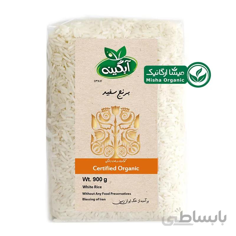 برنج سفید هاشمی ارگانیک آبگینه – 900 گرمی