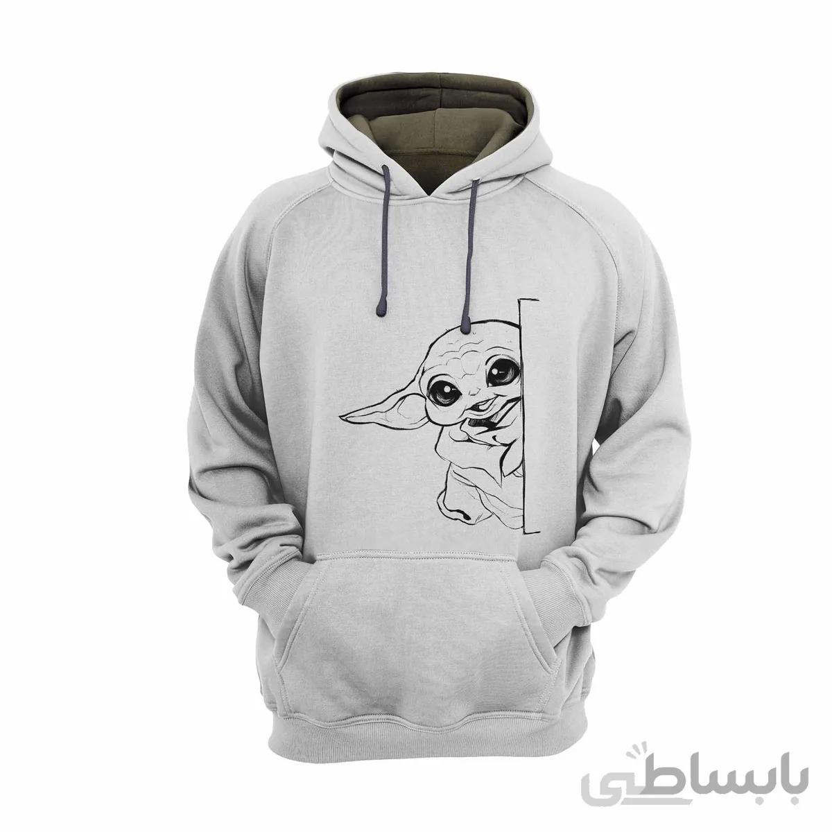 هودی سفید طرح سریال بیبی یودا Baby Yoda