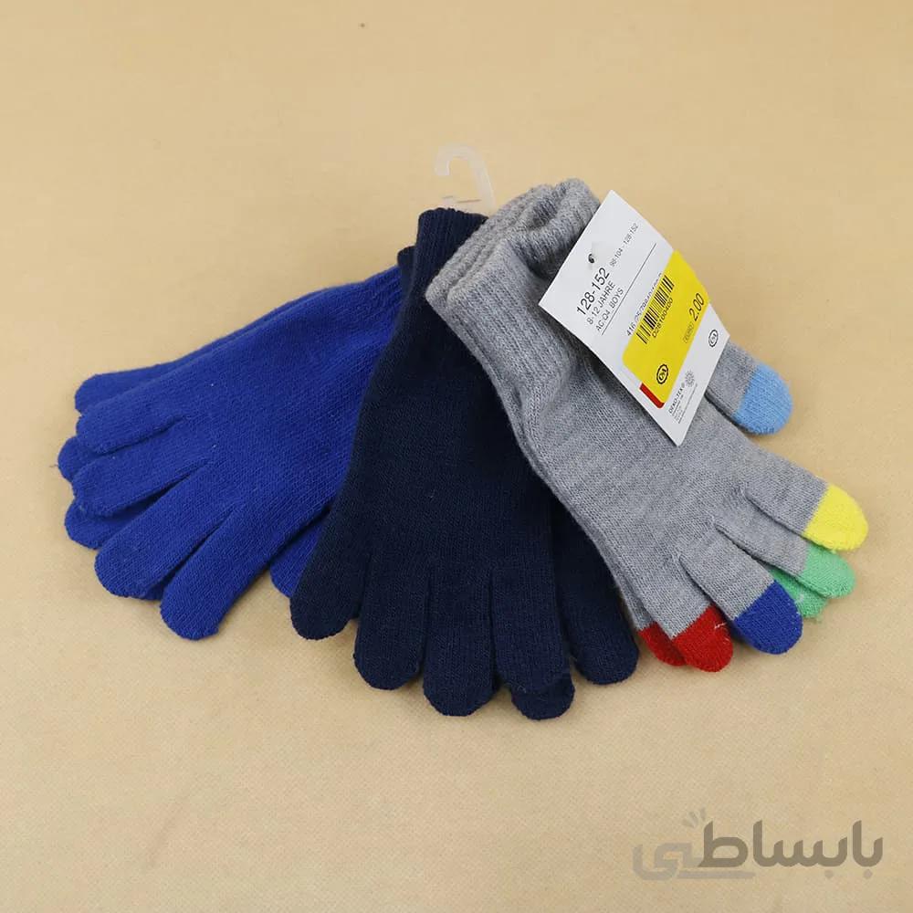 دستکش بچگانه C&amp;A مناسب 8 تا 10 سال مجموعه 3 عددی مدل 2287