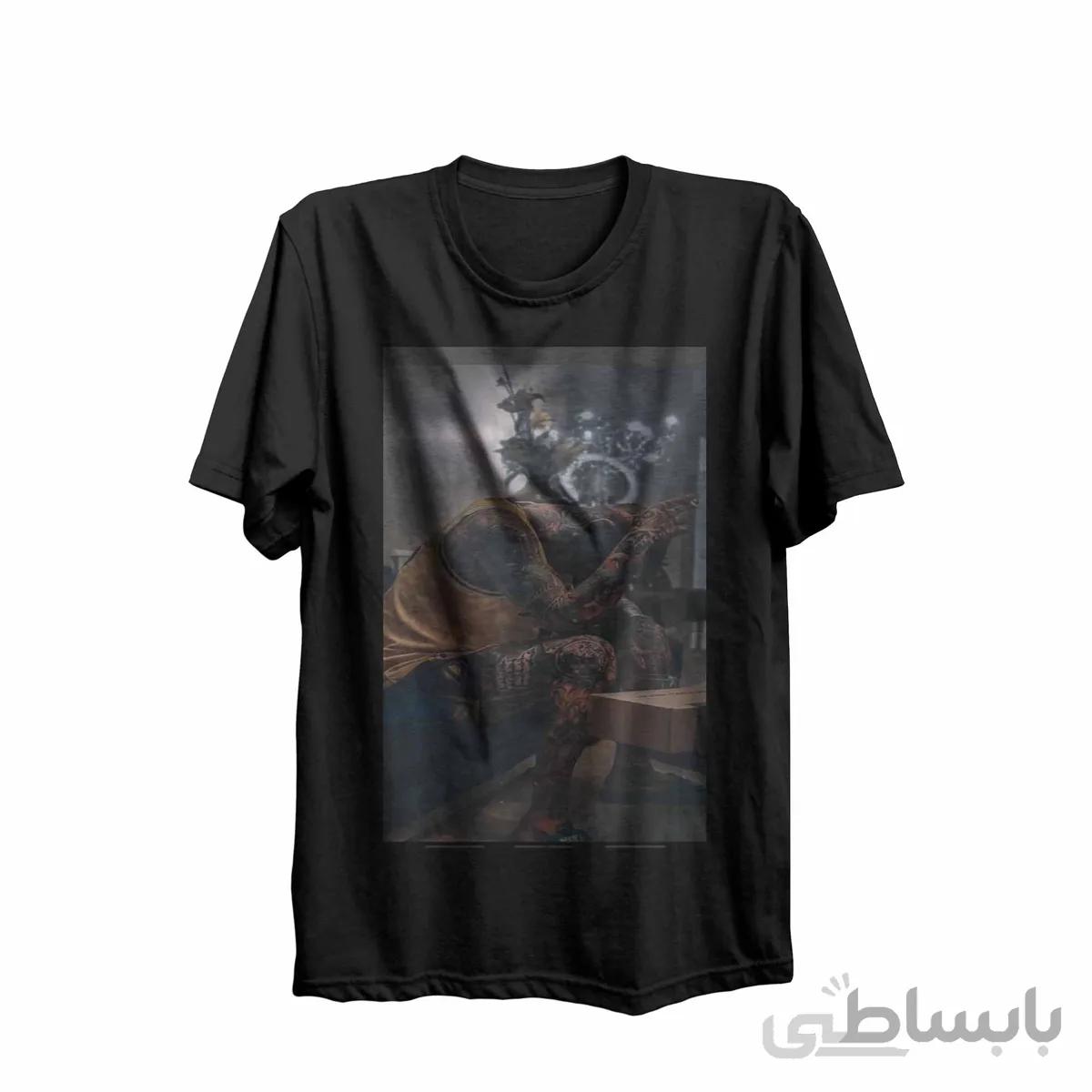 تیشرت یقه گرد مشکی طرح خواننده تتلو Tataloo